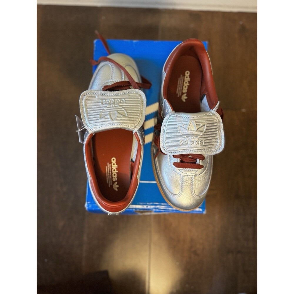 Size 6w - Adidas Samba LT Silver Metallic Preloved Ruby W - Picture 5 of 9